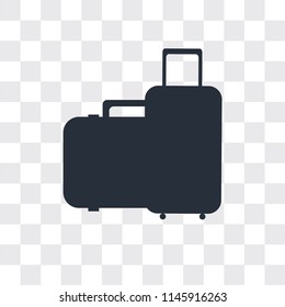 Suitcases vector icon isolated on transparent background, Suitcases logo concept