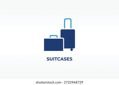 SUITCASES vector, icon or logo sign isolated symbol illustration