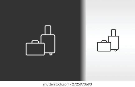 Suitcases Vector, Icon Or Logo Sign Isolated Symbol Illustration