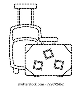 suitcases vintage and modern equipment travel