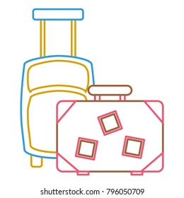 suitcases vintage and modern equipment travel
