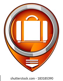 Suite case. Single icon. Orange pointer