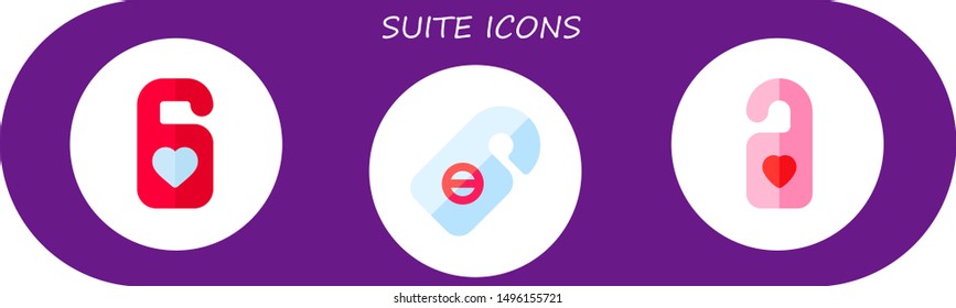 suite icon set. 3 flat suite icons.  Collection Of - do not disturb