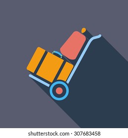 Suitecase icon. Flat vector related icon with long shadow for web and mobile applications. It can be used as - logo, pictogram, icon, infographic element. Vector Illustration.