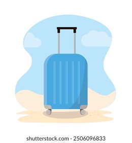 Suitecase with sand koffer met zand vector illustration 