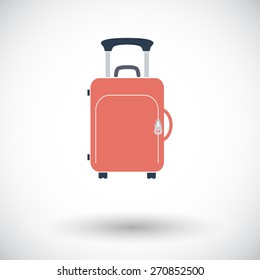 Suitecase. Single flat icon on white background. Vector illustration.