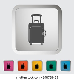 Suitecase. Single flat icon. Vector illustration.