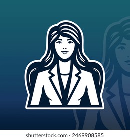 Suited businessman CEO leader entrepreneur, professional manager, executive director, exuding professionalism. Silhouette illustration vector logo. Suitable for brand, business, icon, clipart. print