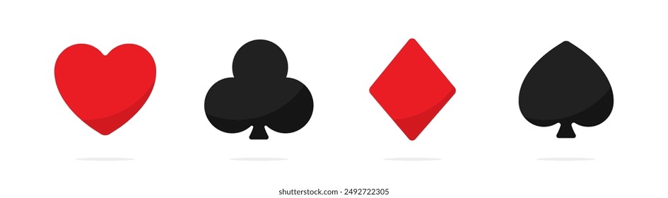 Suites set. Plaaying card suite. Heart dimond club spade suite cards. Gamble game cards.
