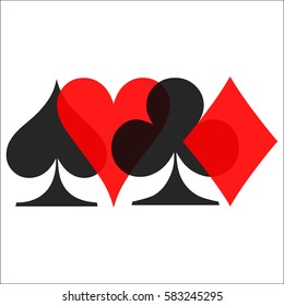 Suits. Card suit icon vector, playing cards symbols vector, card suit icon sign, icon - stock vector