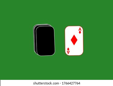 Suits of a deck of playing cards on the table. Peak. Chirva. Tambourine. Clubs Gaming casino. Gambling Place for text. Template. Poster. Billboard. Vector. Ace card. Trump card. Game rate.