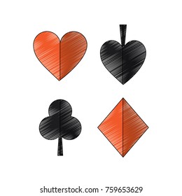 suits diamond pike spade tile clover clubs hearts french playing