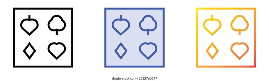 suits icon. Linear, Blue Fill and Gradient Style Design Isolated On White Background