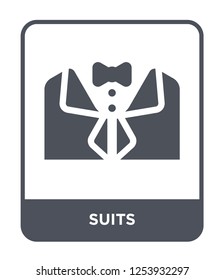 suits icon vector on white background, suits trendy filled icons from Hotel and restaurant collection, suits simple element illustration