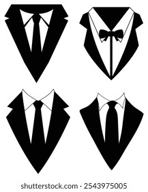 Suits Illustration Set Formal Wear and Business Attire Designs