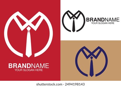 a suits with tie logo design