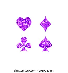 Suits with ultraviolet glitter on white background