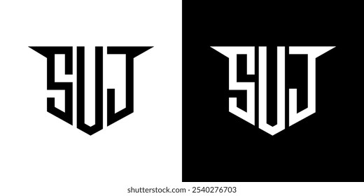SUJ letter logo design with white background in illustrator, vector logo modern alphabet font overlap style, calligraphy designs for logo, Poster, Invitation, etc.