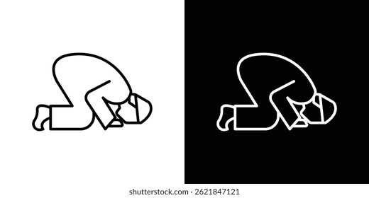 Sujud icon concept stroke on white background