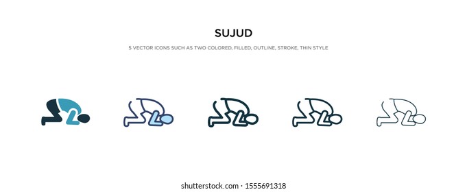 sujud icon in different style vector illustration. two colored and black sujud vector icons designed in filled, outline, line and stroke style can be used for web, mobile, ui
