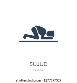 sujud icon vector on white background, sujud trendy filled icons from People collection, sujud vector illustration