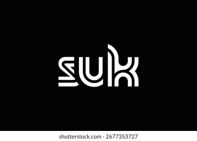 SUK Creative Unique Modern Letter Logo Design. Elegant Monogram Logo Design with Decorative Elements and Typography