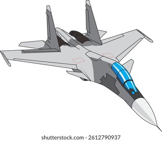 SUKHOI 30 DETAILED VECTOR ILLUSTRATION