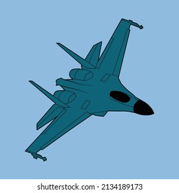 sukhoi su35 jet fighter vector design