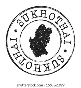 Sukhothai Thailand Map Postmark. A Silhouette Postal Passport. Stamp Round Vector Icon. Vintage Postage Designs.