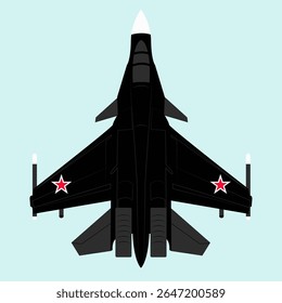 sukhoy su-30. Aeronaves de combate russas. Mestre do céu. Silhueta. Imagem em preto e branco.