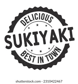 Sukiyaki grunge rubber stamp on white background, vector illustration