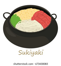 Sukiyaki icon. Cartoon illustration of sukiyaki vector icon for web isolated on white background