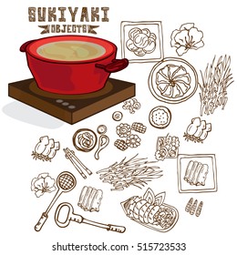 sukiyaki pot objects drawing graphic  design objects