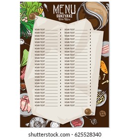 sukiyaki shabu objects menu 