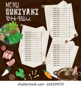 sukiyaki shabu objects menu template