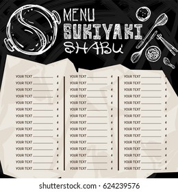 sukiyaki shabu objects menu template
