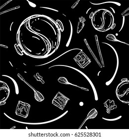 sukiyaki shabu objects pattern 