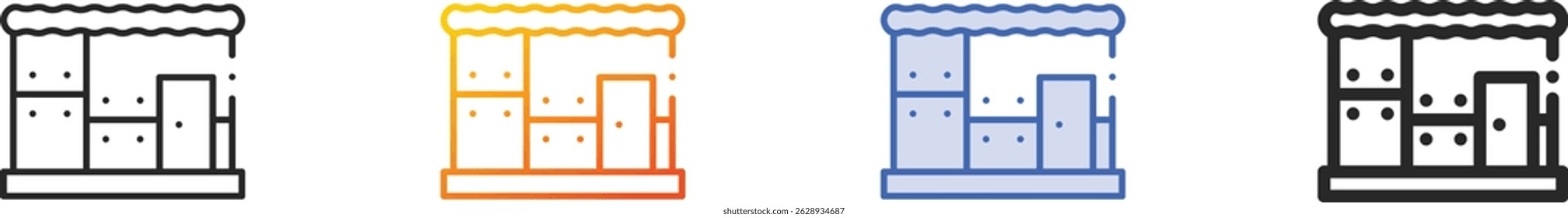 sukkah icon.Thin Linear, gradiente, traço azul e negrito Design estilo isolado no fundo branco