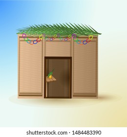 Sukkah for Jewish Sukkot, with Lulav Etrog Hadas and Arava