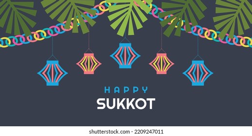 Sukkot design template. Happy Sukkot Lettering. 