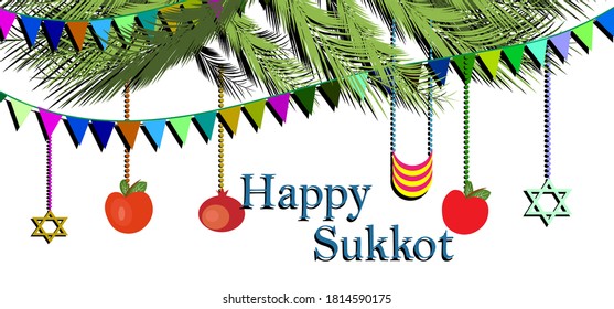 Sukkot israel's festival vector illustration.