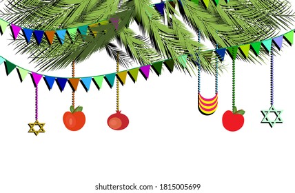 Sukkot israel's festival vector illustration.