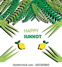 Sukkot israel's festival vector illustration , background.