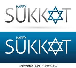 Sukkot text design, Feast of tabernacle sign cartoon graphic vector
