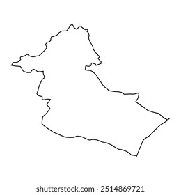 Mapa do distrito de Sukkur, divisão administrativa do Paquistão. Ilustração vetorial.