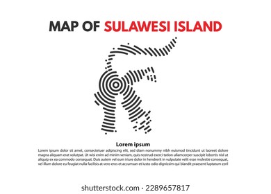 Sulawesi Celebes map spiral in vector design indonesia island