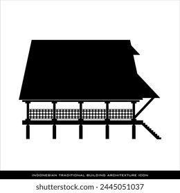 Sulawesi traditional house icon, Indonesian traditional house architecture icon series