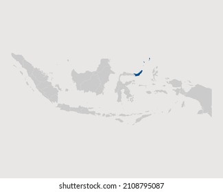 Sulawesi Utara Highlighted on Indonesia Map Eps 10