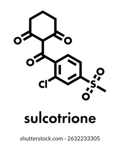 Sulcotrione selective herbicide molecule. Skeletal formula.