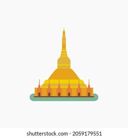 Sule Pagoda. Ilustración vectorial plana. 